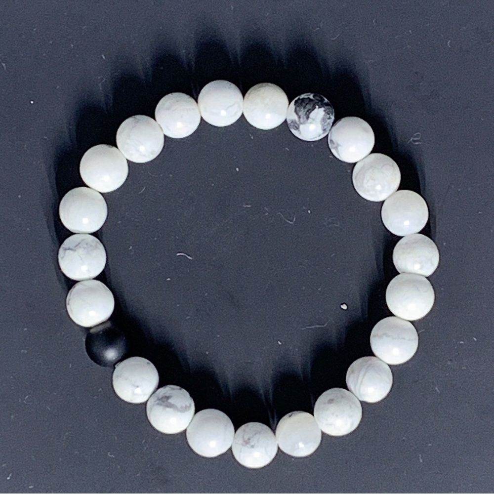 Howlite Stone Lava Rock Healing Bead Bracelet - Picture 2 of 12